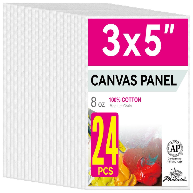 فينيكس لوحات رسم دائرية من قماش فينيكس - 8، 10، 12 بوصة / 3 قطع من كل نوع - 9 قطع من لوحات القماش الدائرية للرسم - قماش قطني 100% مسطح، ثلاثي الطبقات، فارغ، مناسب للرسم الزيتي والأكريليك والأعمال اليدوية - Image 1