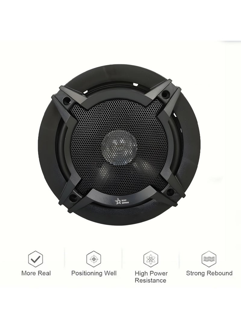 Generic Car Mega Bass Speakers RW-161 300W/45W 6 Inch Dual Cone Car Speakers - Cars Entertainment Systems 2 Pieces  - Image 2