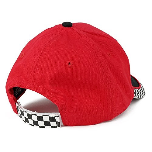 Armycrew Racing Flag Low Profile Structured Cotton Twill Baseball Cap (One Size, Red) - Image 3