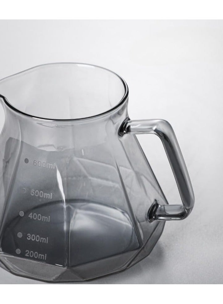 INVEIN 600 ml Diamond-Design Dark Glass Coffee Server with High-Pressure Lid for Heat Retention - Perfect 02 Coffee Server for Brewing and Serving Coffee - Image 2