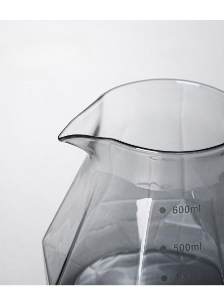 INVEIN 600 ml Diamond-Design Dark Glass Coffee Server with High-Pressure Lid for Heat Retention - Perfect 02 Coffee Server for Brewing and Serving Coffee - Image 3