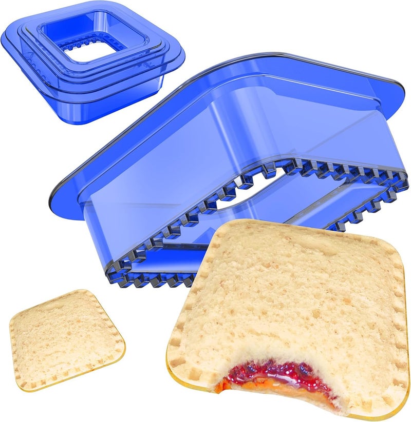Bhavyam Bhavyam Square Shape Sandwich Cutter Set for Kids Breakfast Sandwich Maker Cute Peanut Butter and Jelly Sandwiches DIY Lunchbox and Bento Box of Boys Girls 5 pcs Set Mix Size  - Image 4