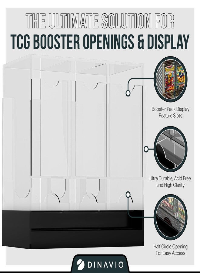 Dinavio Crafthouse 3-Slot Booster Pack Dispenser with Black Base - Fits 120 Booster Packs for Dispensing - Compatible with TCG Trading Card Boosters and Sports Card Boosters - 4mm Acrylic Stackable - Image 5