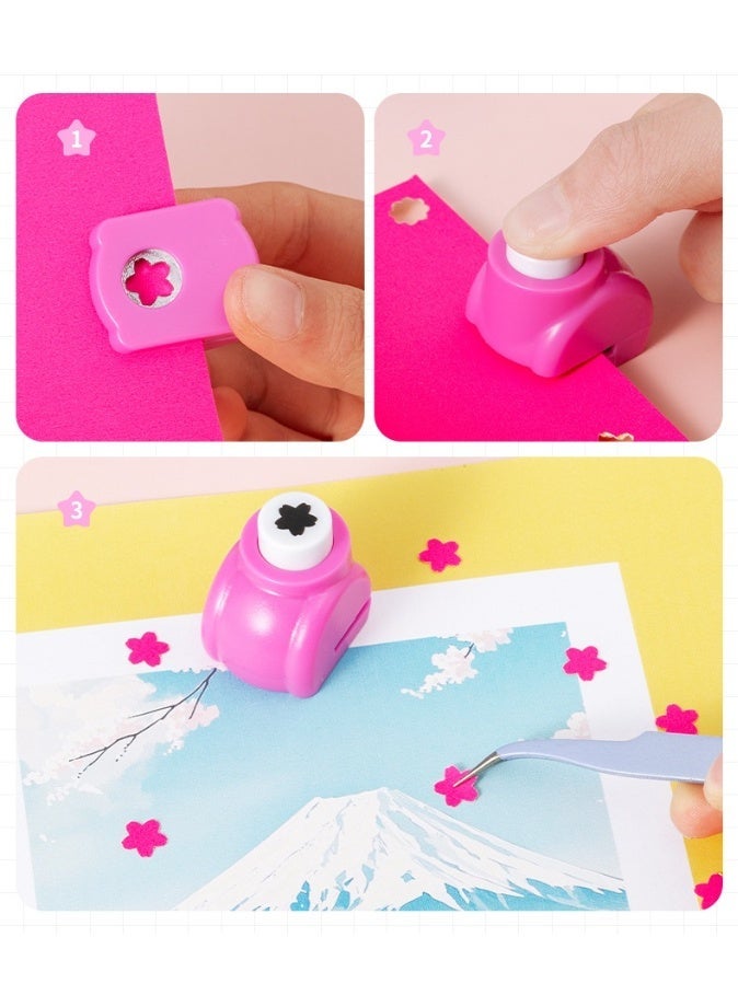 10 Pack Multicolored Shape Paper Hole Punch Craft Set for DIY Crafting, Scrapbooking, Handmade Greeting Cards, Photo Albums, Mini Cutter Nail, and Festival Cards Projects - Image 3