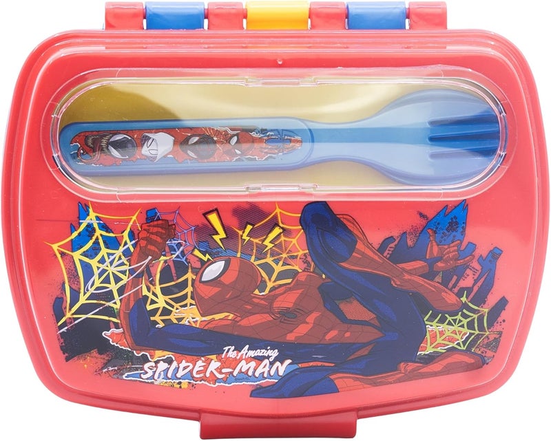 Stor Funny Sandwich Box with Cutlery - Spider-Man Design - Image 2