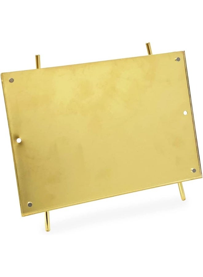 Isaac Jacobs 5x7 Gold Magnetic Acrylic Metal Easel Frame (5x7 (Horizontal) (Gold) - Image 3
