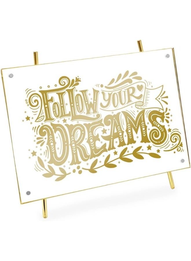 Isaac Jacobs 5x7 Gold Magnetic Acrylic Metal Easel Frame (5x7 (Horizontal) (Gold) - Image 4