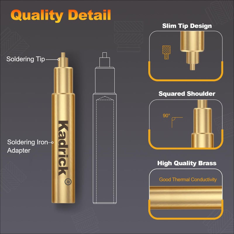 Kadrick Heat Set Insert Tool,Tips for Threaded inserts M2 M2.5 M3 M4 M5 M6, Soldering Iron Tips for 3D Printer Users,Compatible with 900M/T18/FX-888D Irons- Press Tool for Plastic 3D Printer Components - Image 3