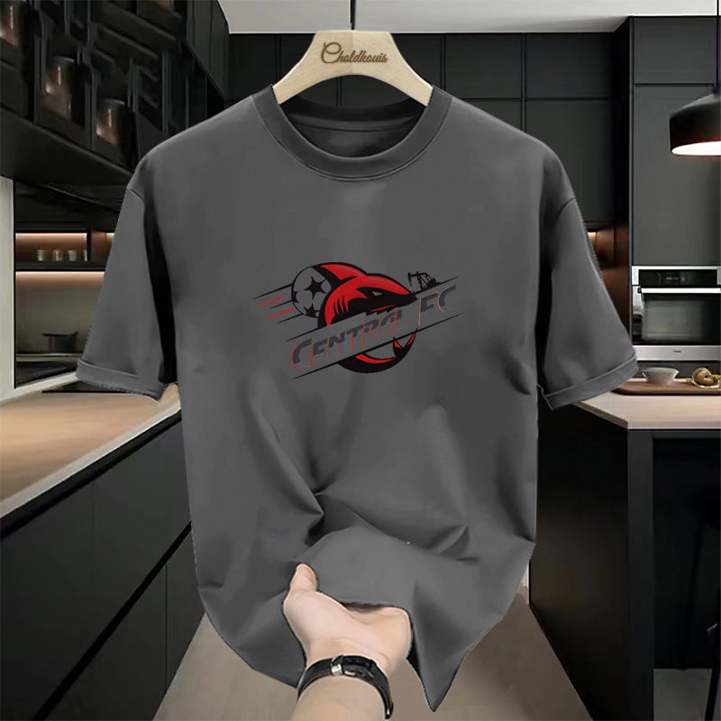 Short-Sleeved T-Shirt Men's Summer Ins Trendy Brand Men's Clothing 2025 New Hong Kong Style Loose Top American Style Pure Cotton T-Shirt - Image 2