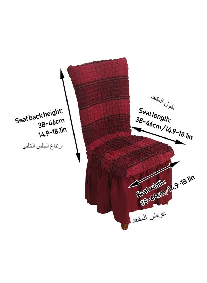 4 PCS High Stretch Skirt Chair Cover for Dining Removable Dining Room Chair Covers with Skirt Spandex Chair Slipcovers Protector - Image 3