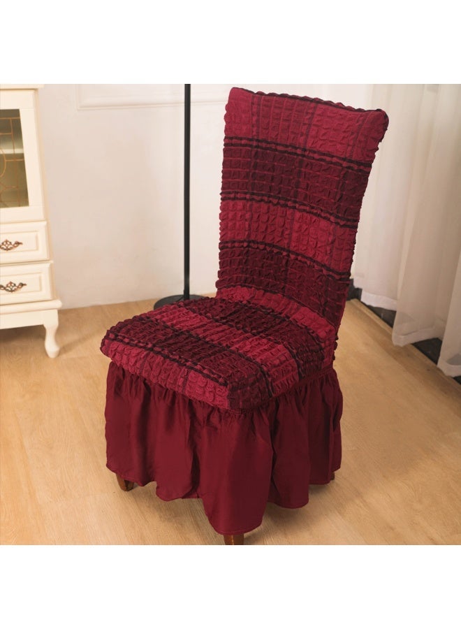 4 PCS High Stretch Skirt Chair Cover for Dining Removable Dining Room Chair Covers with Skirt Spandex Chair Slipcovers Protector - Image 5