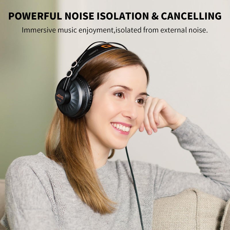 JOYO Studio Headphones Monitor Headphone for Recording Over Ear Noise Canceling for Guitar Cellphone Mixer Amplifier Podcast DJ and Keyboard Piano (JMH-02) - Image 2