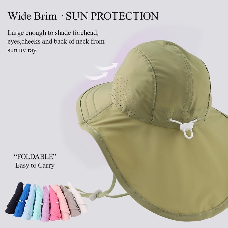 Yuoahcn Baby Dinosaur Sun Hat Toddler Boys Beach Hats Breather Quick Dry Kids Bucket Cap UV Protection Swim Hat for Girl 0-4Y - Image 4