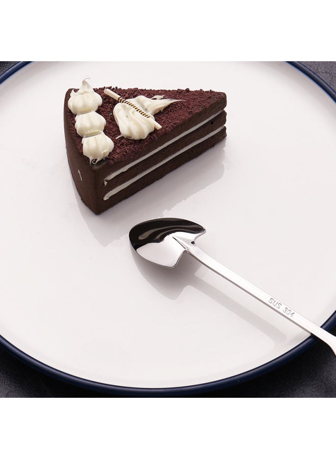 304 Stainless Steel Spade Spoon Household Vintage Creative Dessert Watermelon Special Spoon Ice Cream Mixing Spoon-Color:Medium Flat Spoon-Specifications:410 Material  - Image 3