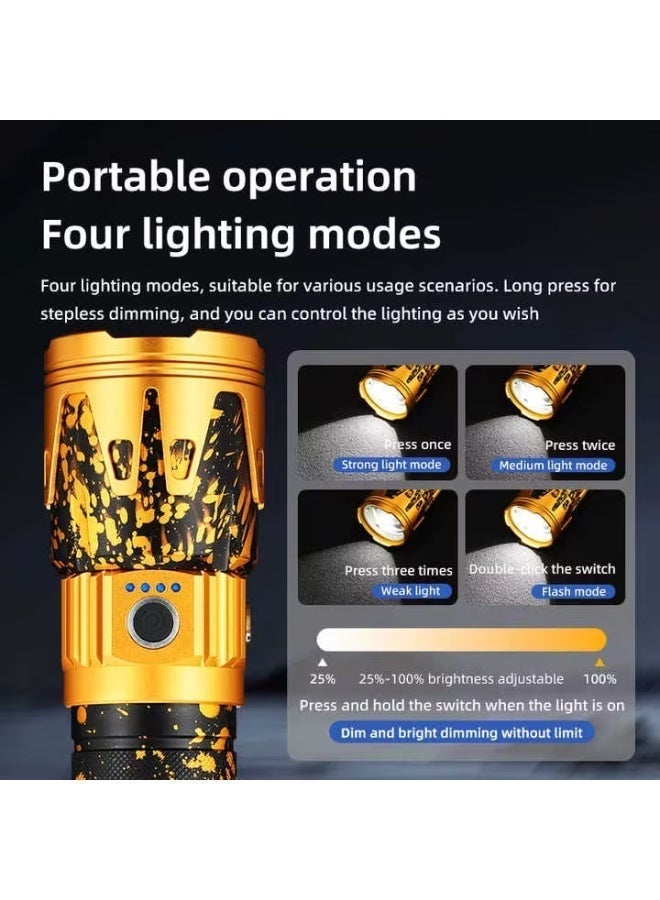 New 2026 Powerful LED Flashlight Super Bright Spotlight Power Display Long Range Zoomable Torch Outdoor Emergency Tactical Search Lantern - Image 5