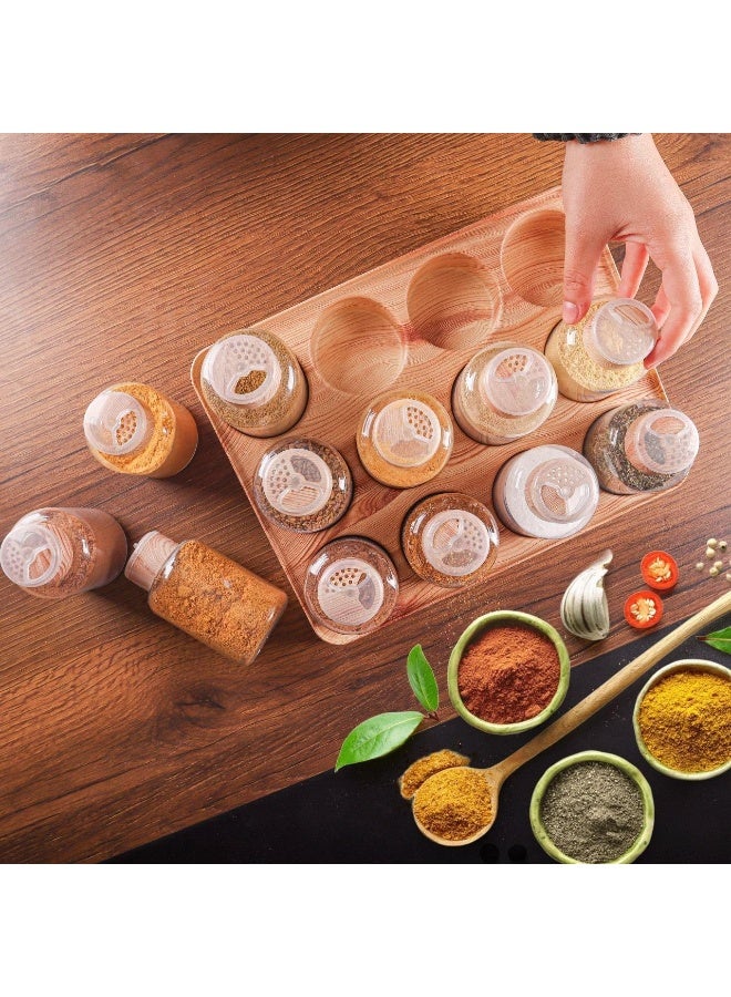 Spice and seasoning set, set of 12 pieces + stand Wood 240ml - Image 1