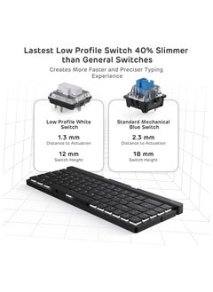 RK RK925 Wireless Bluetooth with White Backlit, 68 Keys,60% Foldable Mechanical Keyboard with Built-in Stand Holder  - Image 4