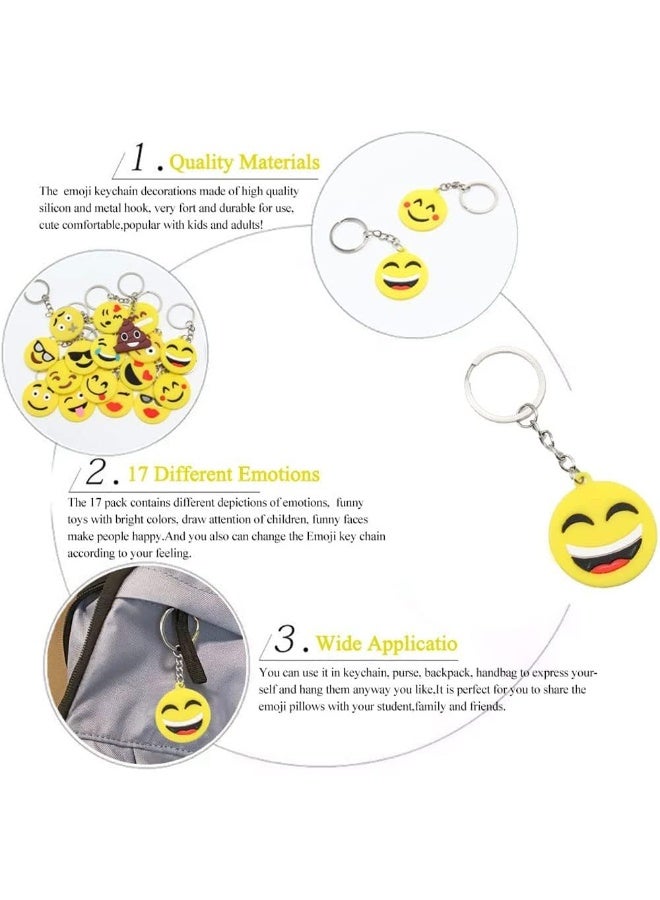 Peachjoy Emoji Keychains Mini PVC Party Favors for Kids Birthday Supplies Emoticon Gifts Toys Prizes 3.74 inches Set of 34 - Image 5