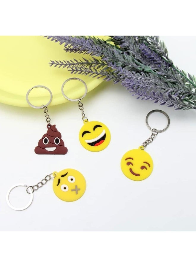 Peachjoy Emoji Keychains Mini PVC Party Favors for Kids Birthday Supplies Emoticon Gifts Toys Prizes 3.74 inches Set of 34 - Image 3