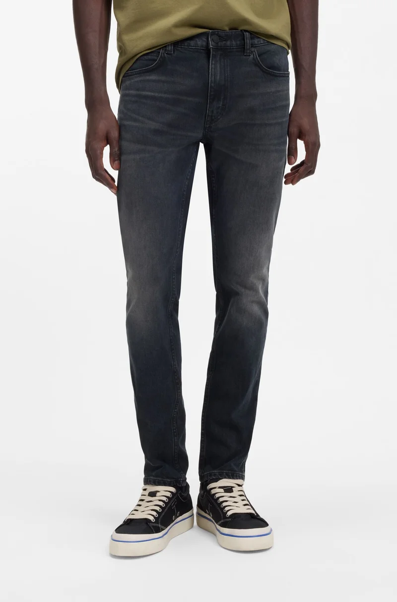 HUGO Extra-slim-fit jeans in ash-blue stretch denim