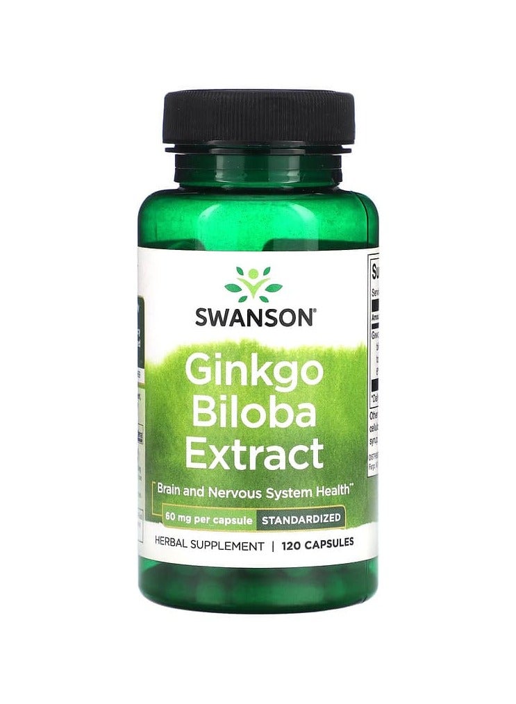 Ginkgo Biloba Extract 60 mg 120 Capsules