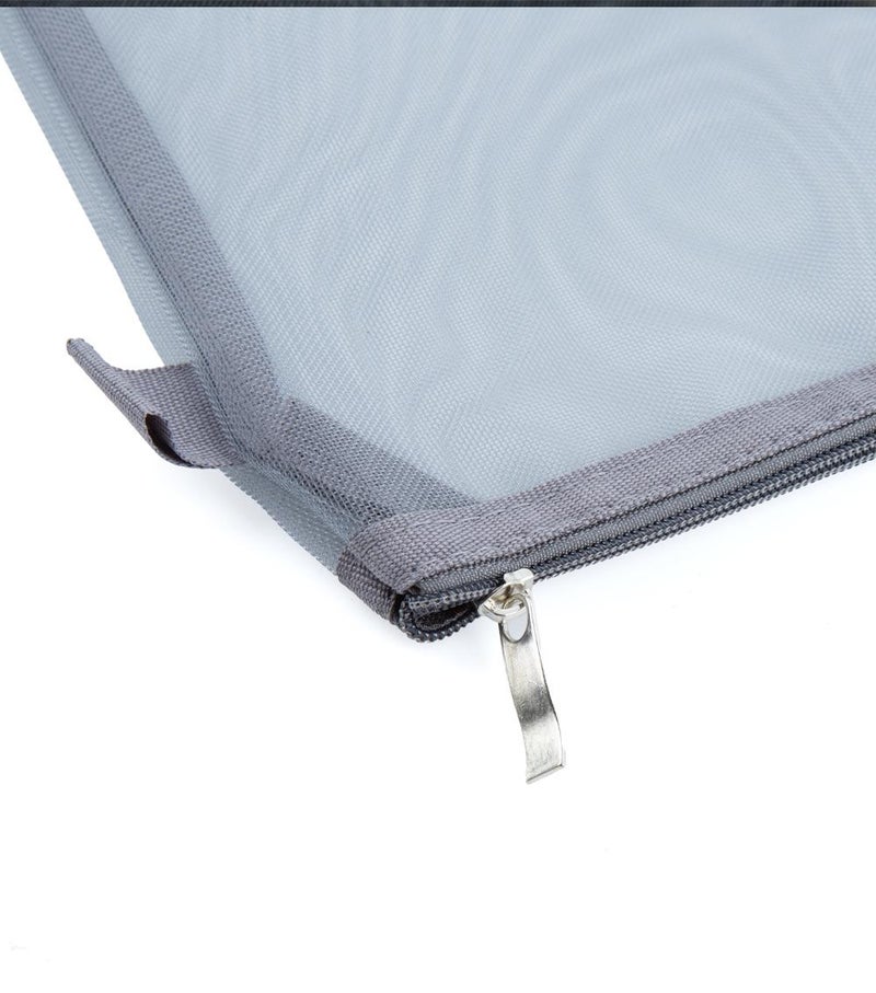 Daiso A4 Mesh Case, Gray, Zipper Document Storage Pouch, Portable Organizer for Files, Stationery, Office & Travel Essentials - Image 2