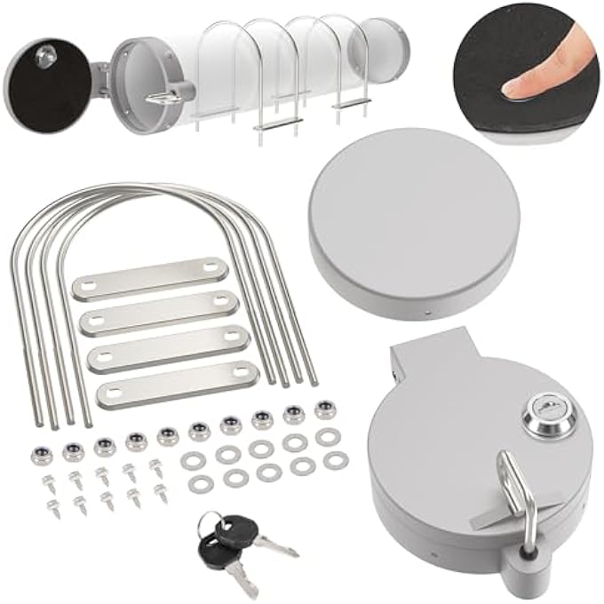 rayihni Conduit Carrier Kit for 4 Inch PVC Pipe - Secure Keyhole Lock & Stable Mounting, Universal Conduit Carrier and Pipe Rack for Truck, Van, SUV Racks, HeavyDuty Security Transport Solution-Silver - Image 2