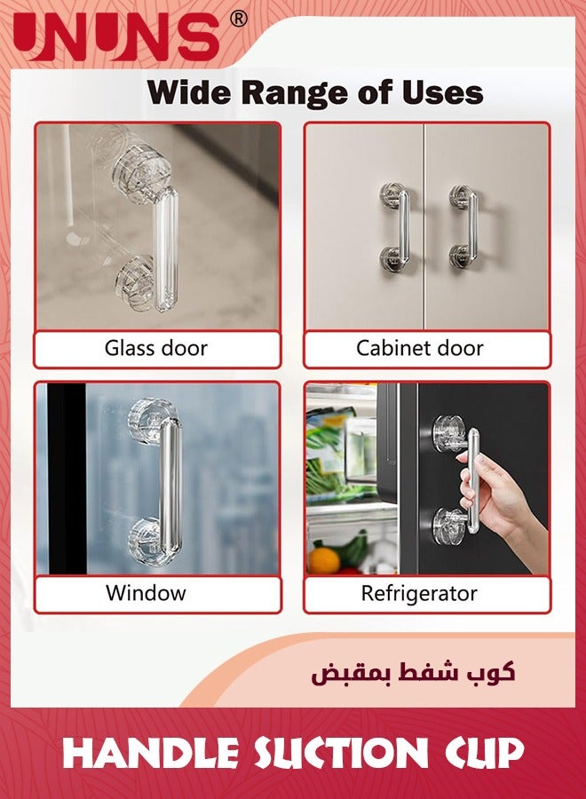 UNUNS Handle Suction Cup,Strong Hold Suction Cup Handle,No-Punching Waterproof Door And Window Handles,Removable Shower Door Handle,Kitchen Drawer Cabinet Handle Suction Cup,Gray  - Image 4