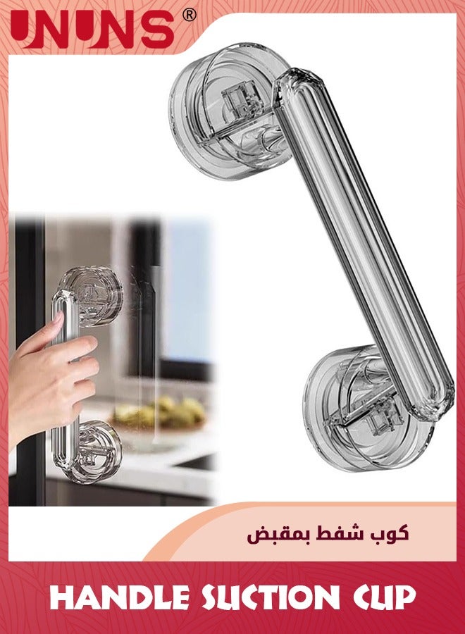 UNUNS Handle Suction Cup,Strong Hold Suction Cup Handle,No-Punching Waterproof Door And Window Handles,Removable Shower Door Handle,Kitchen Drawer Cabinet Handle Suction Cup,Gray  - Image 1