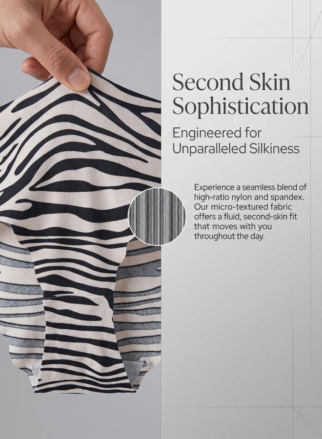 Take Two White Zebra Print Seamless Brief - Image 5
