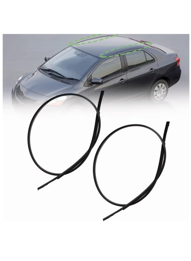 AOUTTUOA Roof Drip Molding Left Right Side Compatible with Toyota Yaris Sedan 2008-2012 Roof Trim Molding 7555152160 7555252140