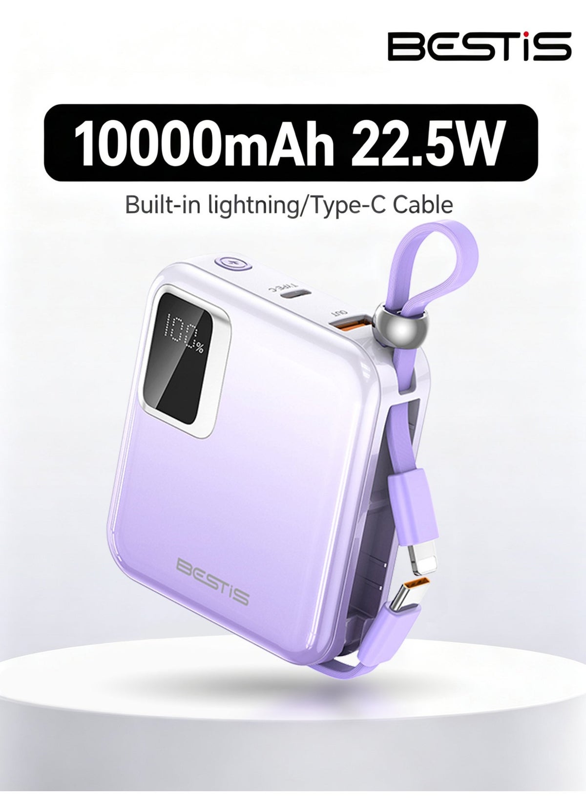 BESTIS BESTIS Mini Power Bank With built-in Double Cables usba Z680E1C39A6AE5BDD3C36Z