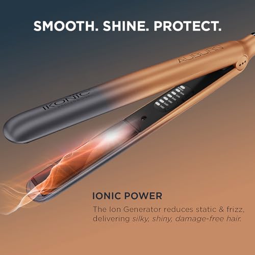 IKONIC Professional S3+ (Auburn) Hair Straightener with ION Technology to Reduce Frizz, 1" Ceramic Floating Plate, LED Display, 360° Swivel Cord for Women - Image 2