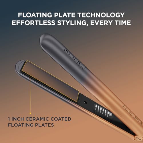 IKONIC Professional S3+ (Auburn) Hair Straightener with ION Technology to Reduce Frizz, 1" Ceramic Floating Plate, LED Display, 360° Swivel Cord for Women - Image 3