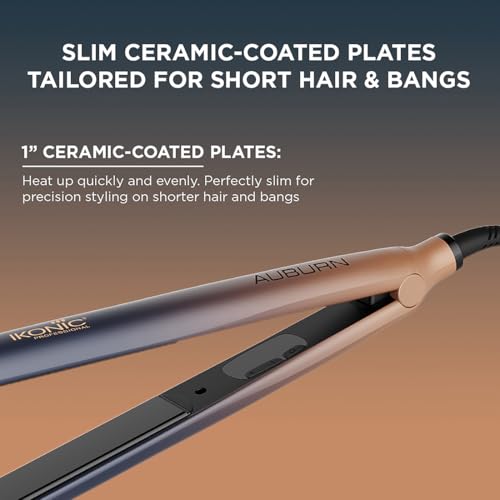 IKONIC Professional S3+ (Auburn) Hair Straightener with ION Technology to Reduce Frizz, 1" Ceramic Floating Plate, LED Display, 360° Swivel Cord for Women - Image 5