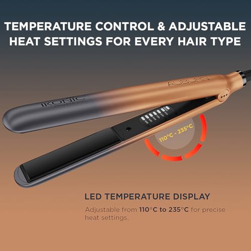 IKONIC Professional S3+ (Auburn) Hair Straightener with ION Technology to Reduce Frizz, 1" Ceramic Floating Plate, LED Display, 360° Swivel Cord for Women - Image 4