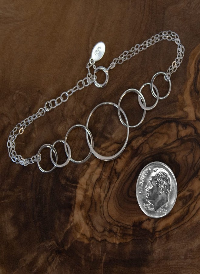 EFYTAL 70 Birthday Gifts, 925 Sterling Silver 7 Ring Bracelet for Women, 7 Circles Jewelry, Gifts for 70 Year Old, 70th Birthday Gifts for Grandma - Image 4