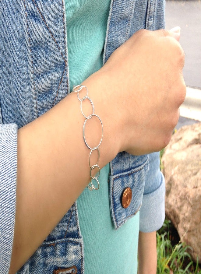 EFYTAL 70 Birthday Gifts, 925 Sterling Silver 7 Ring Bracelet for Women, 7 Circles Jewelry, Gifts for 70 Year Old, 70th Birthday Gifts for Grandma - Image 2