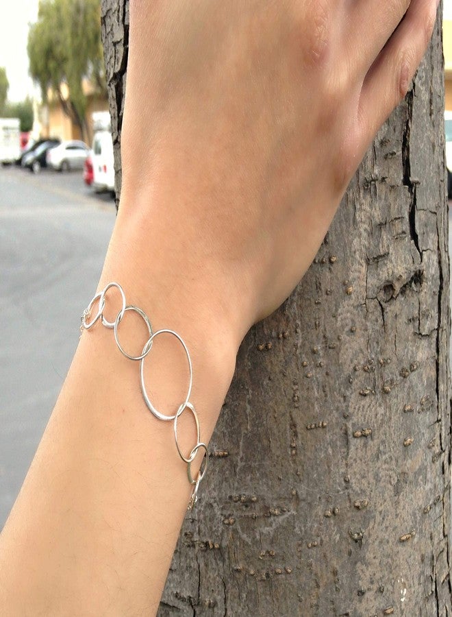 EFYTAL 70 Birthday Gifts, 925 Sterling Silver 7 Ring Bracelet for Women, 7 Circles Jewelry, Gifts for 70 Year Old, 70th Birthday Gifts for Grandma - Image 3