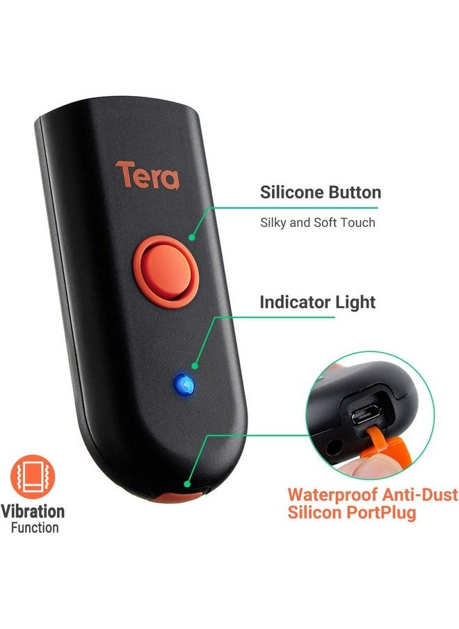 Tera - Mini 1D 2D Qr Wireless Barcode Scanner, Waterproof Shockproof Pocket Scanner, 3In1 Bt & Usb Wired & 2.4G Bar Code Reader Portable Image Scanner Work With Ios, Windows, Android 1100D - Image 1