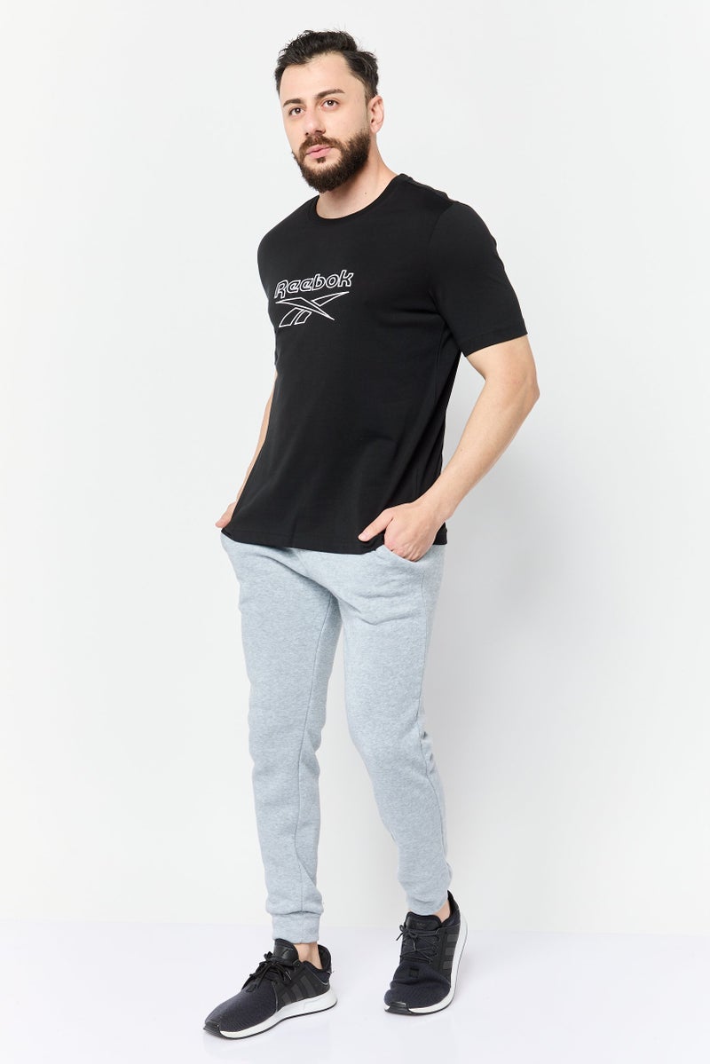 Reebok تي شيرت رياضي للرجال بأكمام قصيرة، خارجي، أسود - Image 3