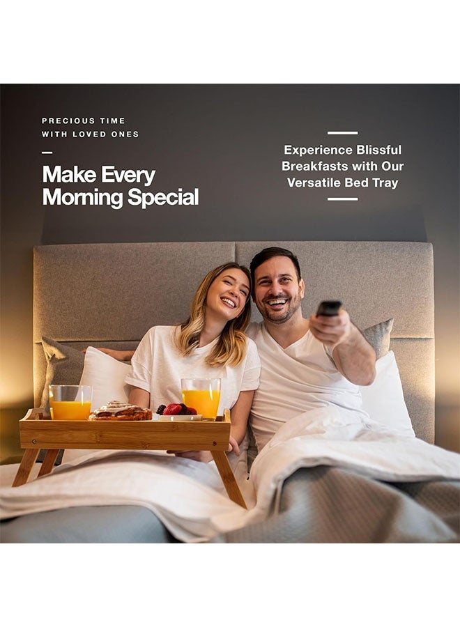 أوشن طاولة علبة مع الساقين القابلة للطي ، علبة خدمة وجبات خفيفة للأغذية ، للسرير ، الأريكة ، الأكل ، العمل ، سهلة التنظيف والصيانة ، سهلة التخزين ، بناء قوي - Image 3