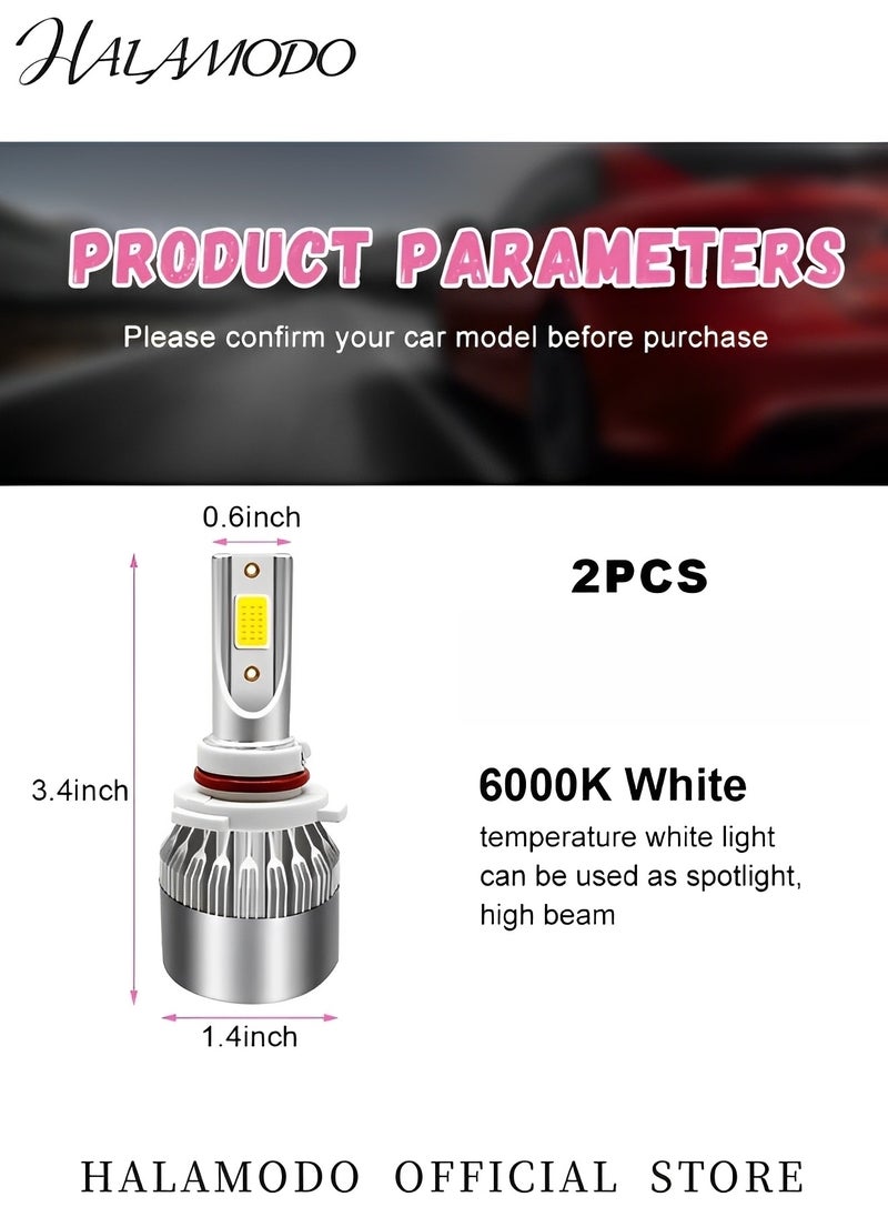 HALAMODO Car LED Light Super Bright Auto Fog Light Plug & Play High and Low Beam Bulb Waterproof Headlight Replacement Lighting Car Accessories  - Image 2