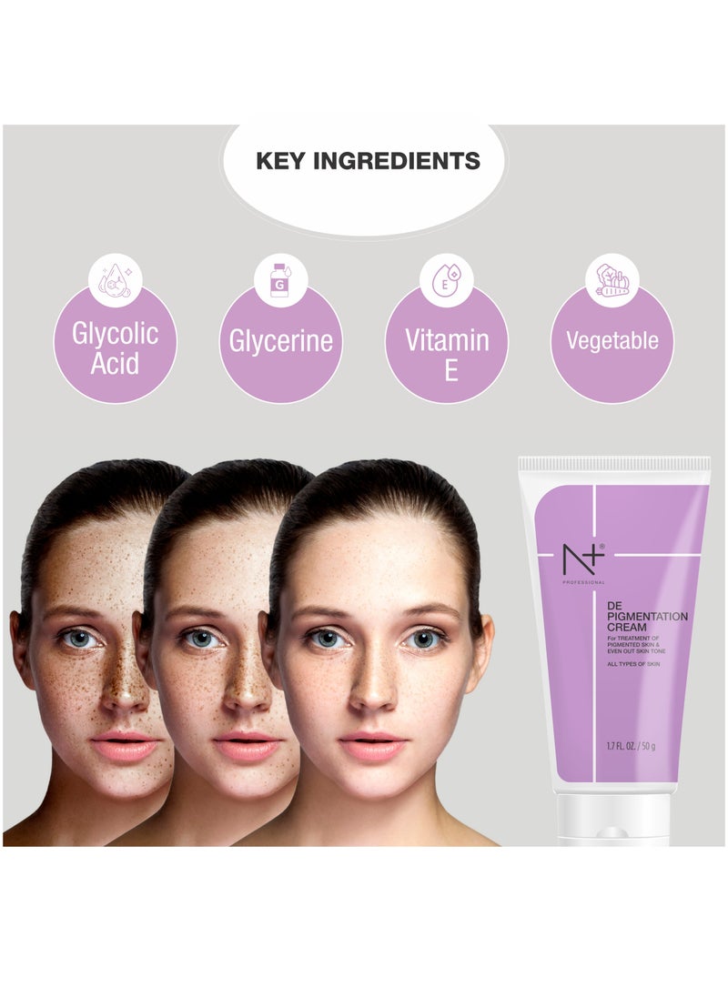 N Plus Professional N Plus Professional De-Pigmentation Cream – Advanced Skin Brightening & Dark Spot Removal Treatment, Even Skin Tone & Reduce Hyperpigmentation, 50ml  - Image 4