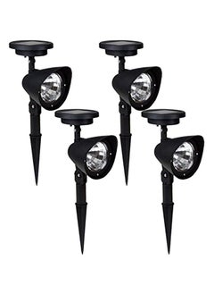 Arabest 4-Piece Solar Powered Outdoor Light Set Black 
