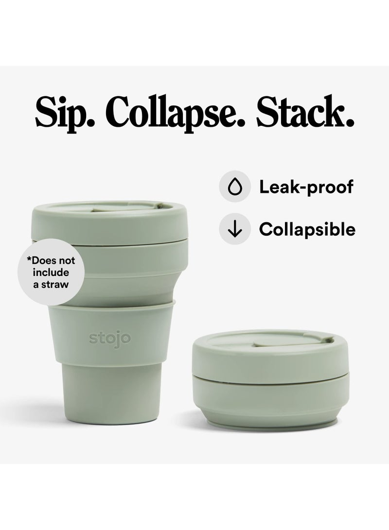Stojo On The Go Coffee Cup | Pocket Size Collapsible Silicone Travel Cup, 12oz / 355ml | No Straw Included  - Image 3