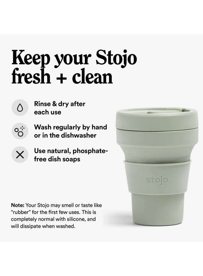 Stojo On The Go Coffee Cup | Pocket Size Collapsible Silicone Travel Cup, 12oz / 355ml | No Straw Included  - Image 5