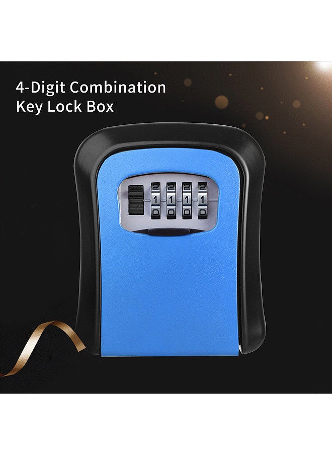 Generic - Key Storage Lock Box Wall Mount Aluminum Alloy 4-Digit Combination Waterproof Lockbox Key Safe Box Portable Storage for House Key ID Card U Disk - Image 1
