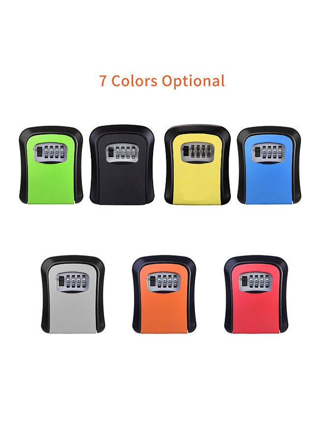 Generic - Key Storage Lock Box Wall Mount Aluminum Alloy 4-Digit Combination Waterproof Lockbox Key Safe Box Portable Storage for House Key ID Card U Disk - Image 1