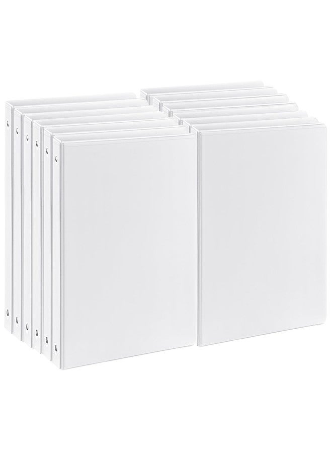 SUQJOY Durable 1 inch 3-Ring Binder, 1" Round Ring Binders with 2 Inside Pockets, Basic 1 in Binders, PVC- Free, Clear View Cover 1-inch-Binder Holds 8.5'' x 11''Paper for Office/School/Home（12 Pack, White - Image 1